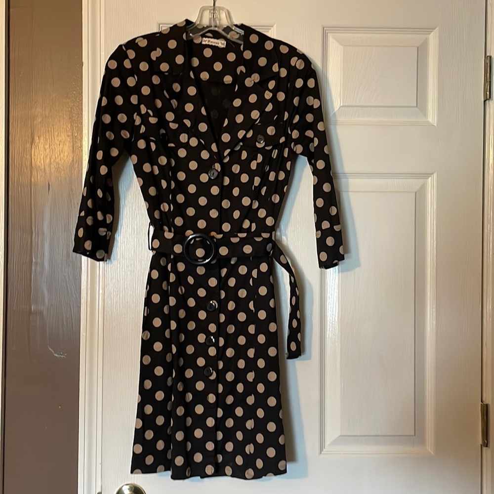 Polka dot button down dress